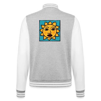 Sun - College Sweat Jacket - heather grey/white - Back - Marisol (170cm)
