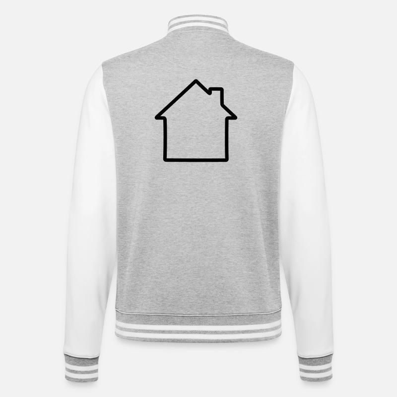 Logo simple de la maison - Veste Teddy - gris chiné / blanc