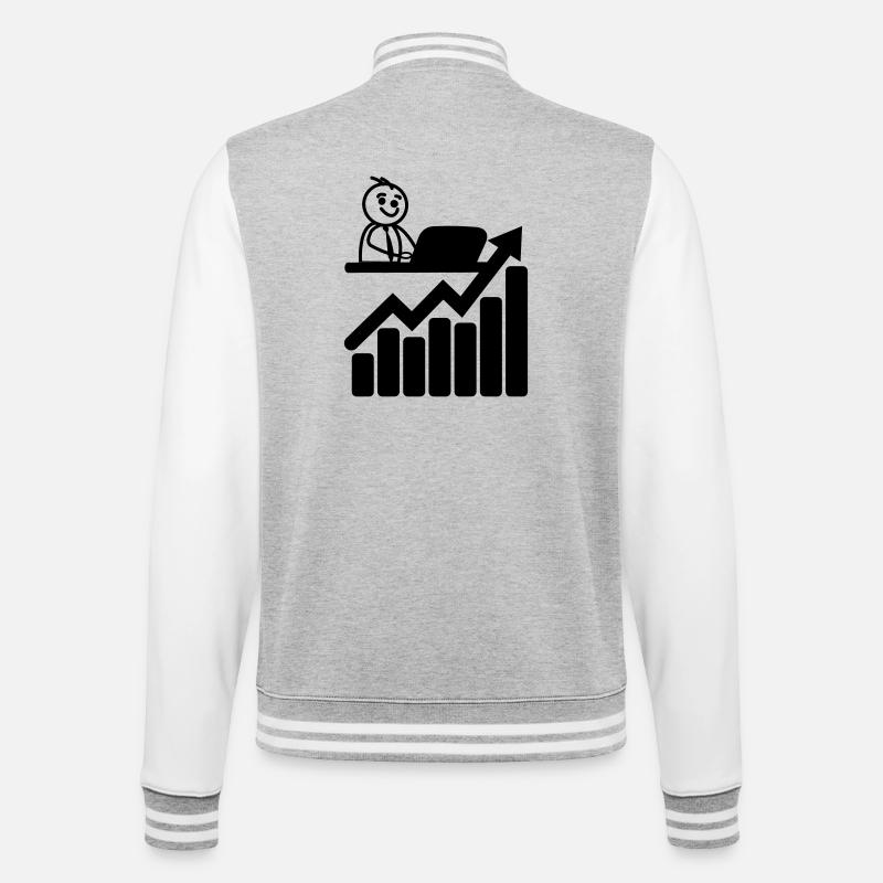Graphique trader boursier - Veste Teddy - gris chiné / blanc
