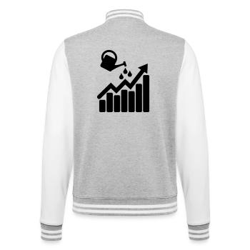 Graphique avec arrosoir le fait pousser - Veste Teddy - gris chiné / blanc - Dos - Marisol (170cm)