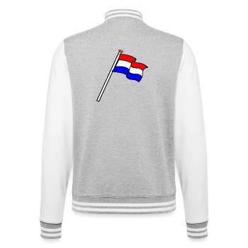 Drapeau Pays-Bas Drapeaux NL - Veste Teddy - gris chiné / blanc - Dos - Marisol (170cm)