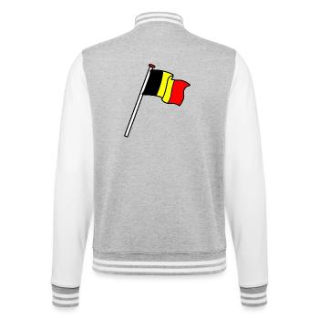 Flag Belgium Flags BE - College Sweat Jacket - heather grey/white - Back - Marisol (170cm)