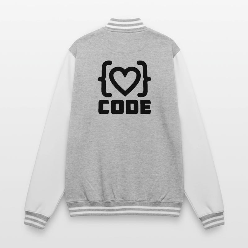 Heart programmer code logo with text CODE College Sweat Jacket