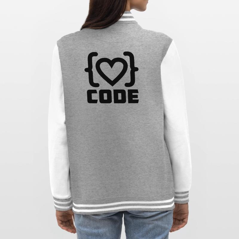 Heart programmer code logo with text CODE College Sweat Jacket