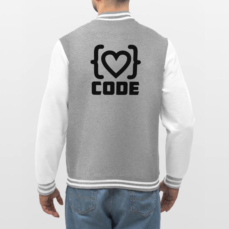 Heart programmer code logo with text CODE College Sweat Jacket