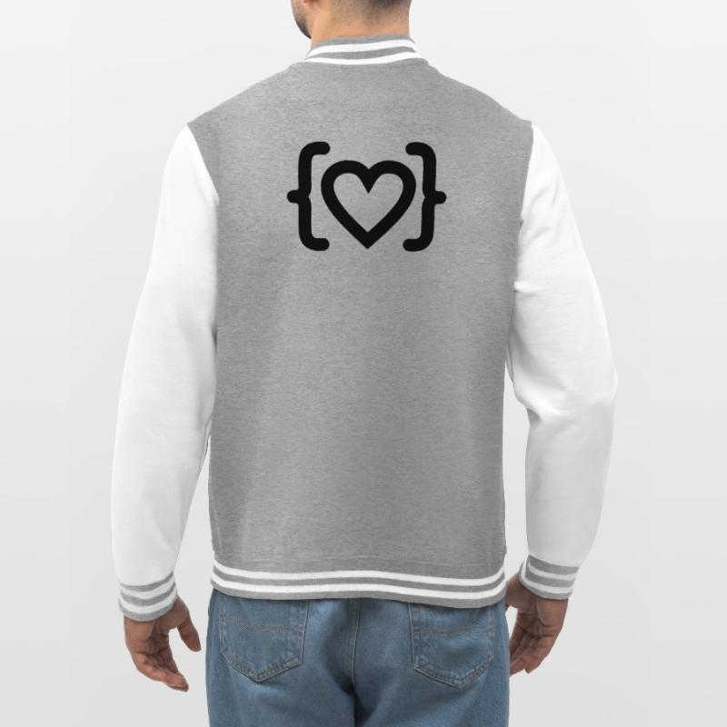 Herz des Programmierer-Code-Logos College-Sweatjacke