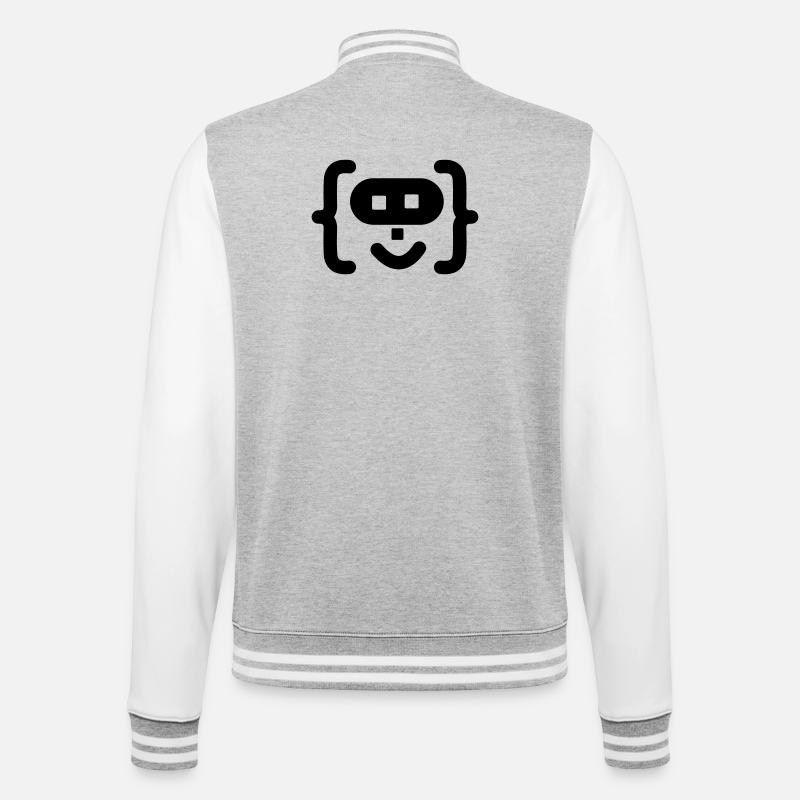 Hacker programmer code logo - College Sweat Jacket - heather grey/white