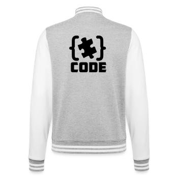 programmeur Code résolution de pièces de puzzle - Veste Teddy - gris chiné / blanc - Dos - Marisol (170cm)