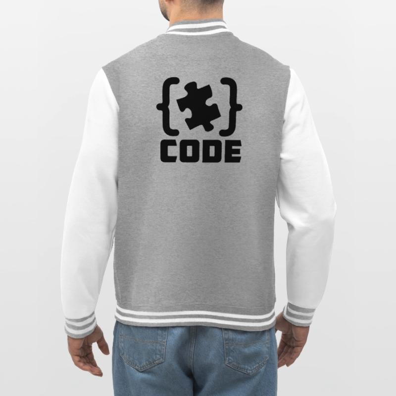 programmer Code puzzle piece solving College Sweat Jacket