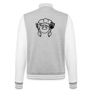 Cuisiner le barbecue - Veste Teddy - gris chiné / blanc - Dos - Marisol (170cm)