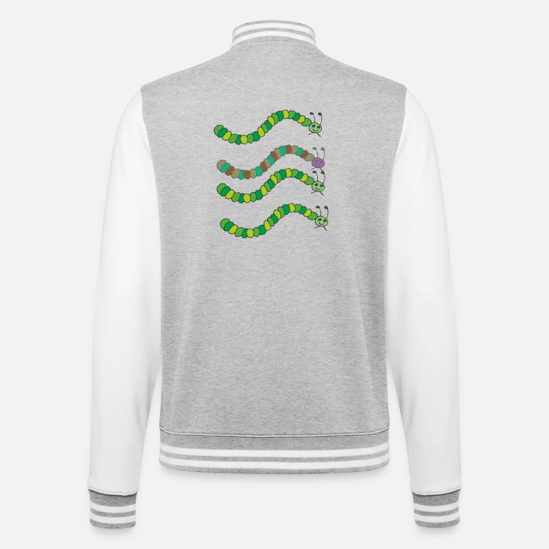 variété de chenille - Veste Teddy - gris chiné / blanc
