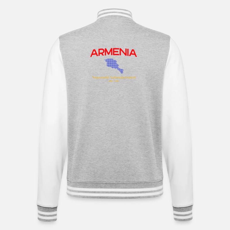 Armenia Map Script Emblem - College Sweat Jacket - heather grey/white