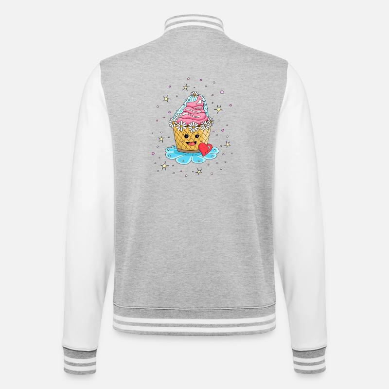 Cupcake Muffin Kuchen als Braut - College-Sweatjacke - Grau meliert/Weiß