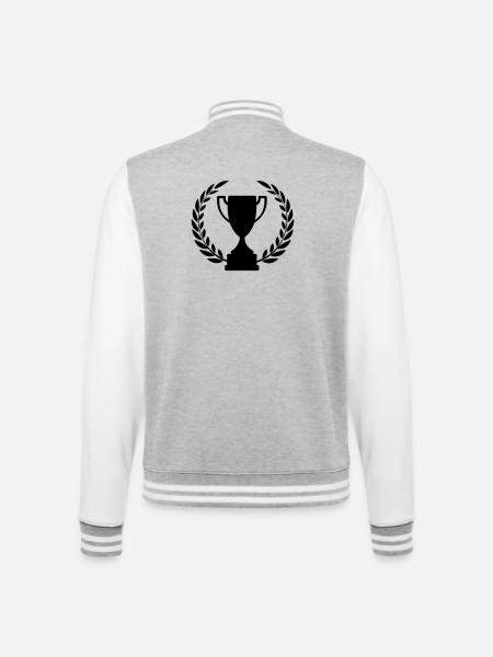 Cup sports cup laurel wreath - College Sweat Jacket - heather grey/white