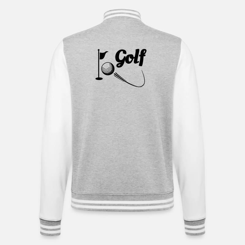 Golf 2 - College-Sweatjacke - Grau meliert/Weiß