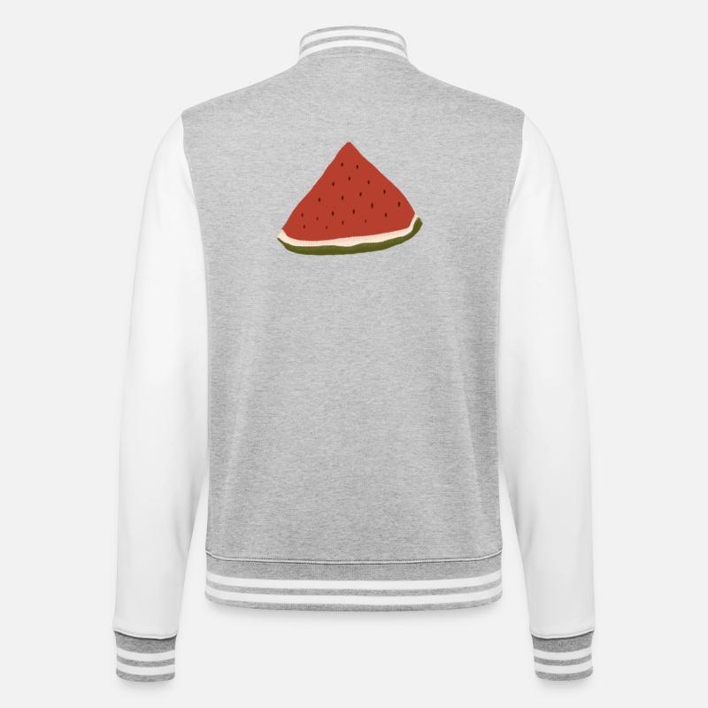 Pastèque, Pastèque, Melon - Veste Teddy - gris chiné / blanc