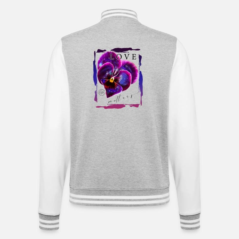 Violettes avec galaxie pour la Saint-Valentin - Veste Teddy - gris chiné / blanc