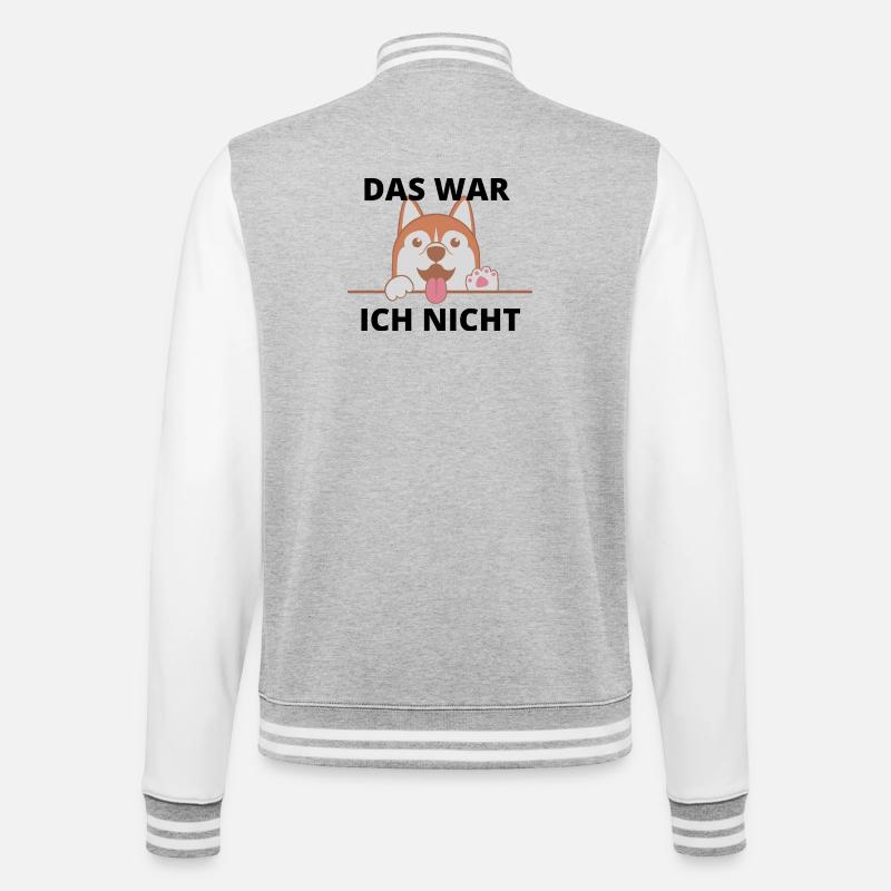 Das war ich nicht - College-Sweatjacke - Grau meliert/Weiß