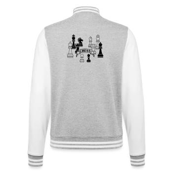 Pièces d’échecs - Veste Teddy - gris chiné / blanc - Dos - Marisol (170cm)