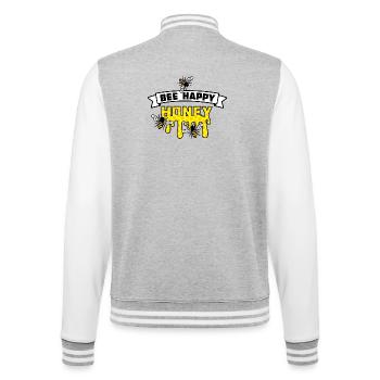 Be cheerful - College Sweat Jacket - heather grey/white - Back - Marisol (170cm)