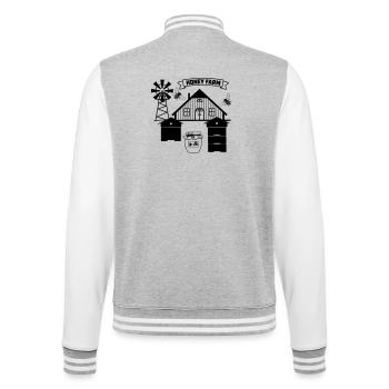 Honey farm with colorful flowers - College Sweat Jacket - heather grey/white - Back - Marisol (170cm)