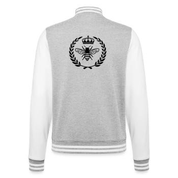Mit Königin im Lorbeerkranz - College-Sweatjacke - Grau meliert/Weiß - Hinten - Marisol (170cm)