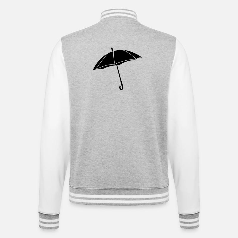 Regenschirm - College-Sweatjacke - Grau meliert/Weiß