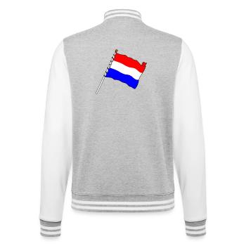 Drapeau Pays-Bas - Veste Teddy - gris chiné / blanc - Dos - Marisol (170cm)