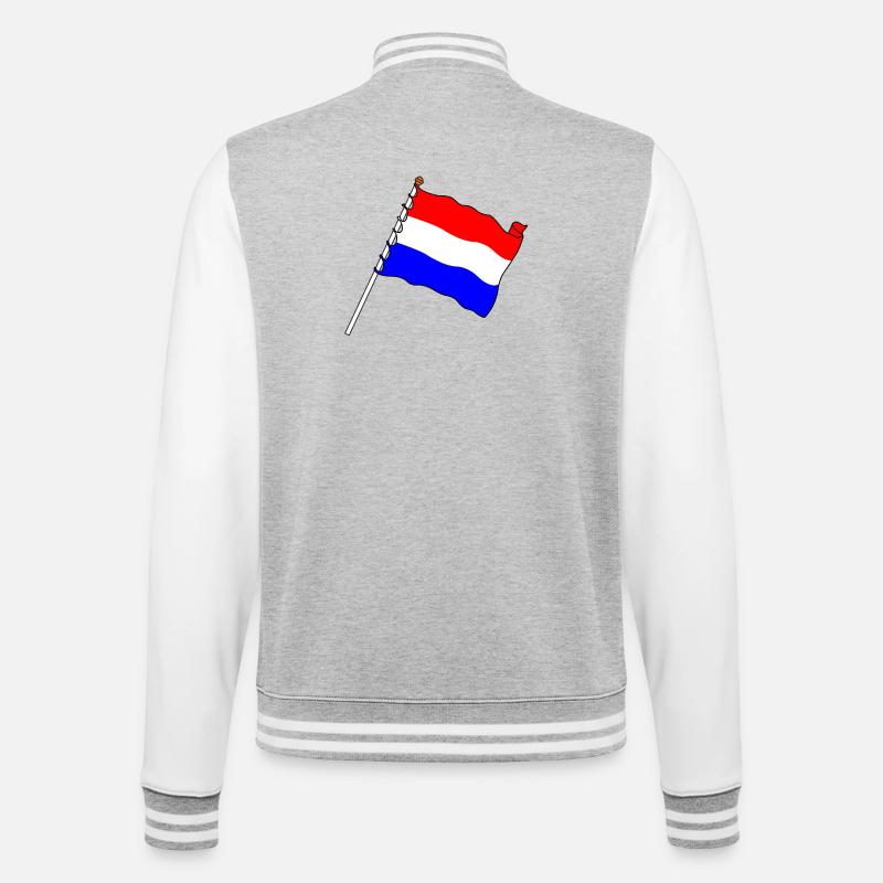 Drapeau Pays-Bas - Veste Teddy - gris chiné / blanc