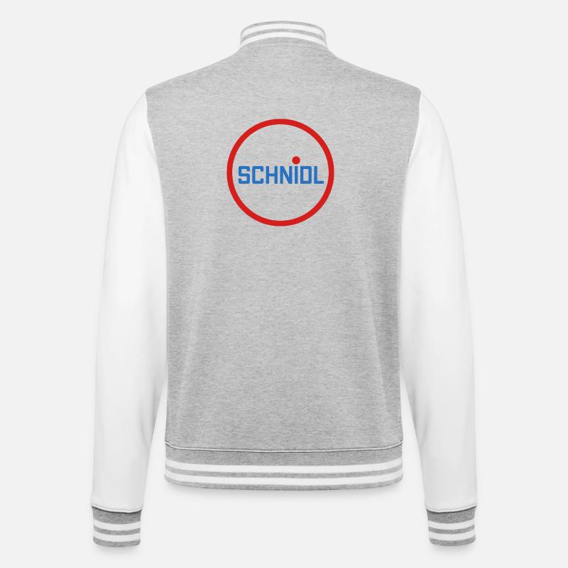 Schnidel Penis Puller Wurst - College-Sweatjacke - Grau meliert/Weiß