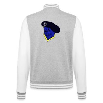 Alpenjäger - Blauteufel - Französische Armee - College-Sweatjacke - Grau meliert/Weiß - Hinten - Marisol (170cm)