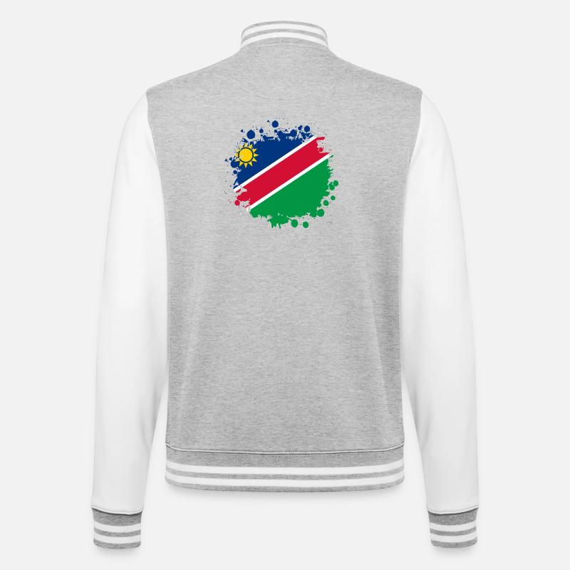 Namibia flags blob design - College Sweat Jacket - heather grey/white