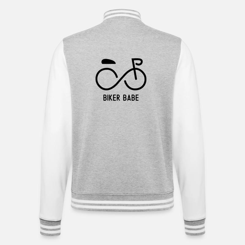 Biker Babe - College Sweat Jacket - heather grey/white