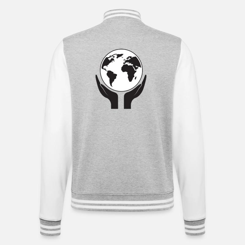 Sauvons notre planète - Veste Teddy - gris chiné / blanc