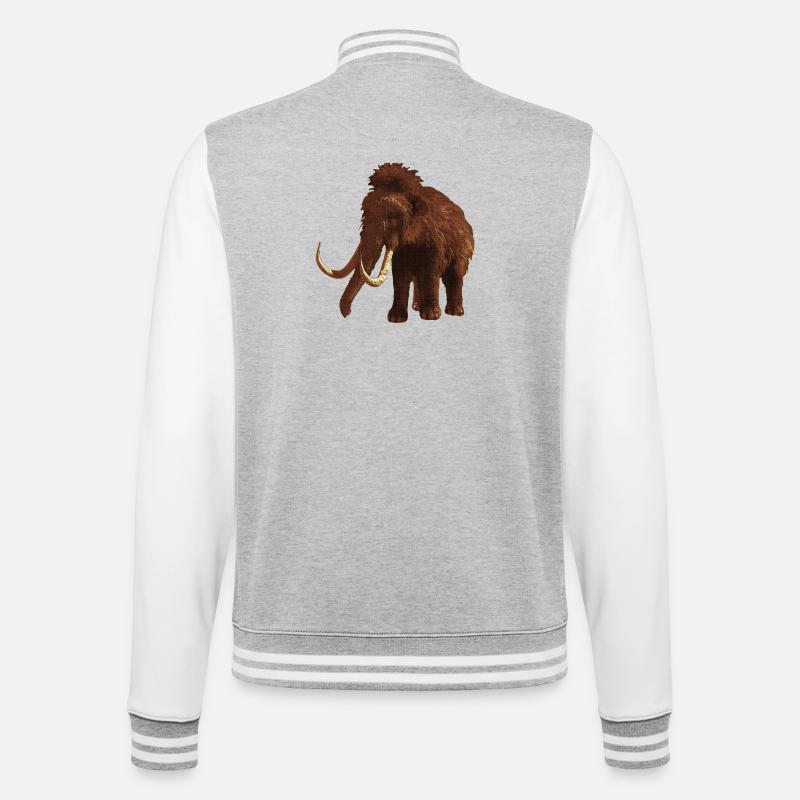 eiszeittier, tolle tierdesigns - College-Sweatjacke - Grau meliert/Weiß