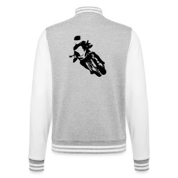Moto sport - Veste Teddy - gris chiné / blanc - Dos - Marisol (170cm)