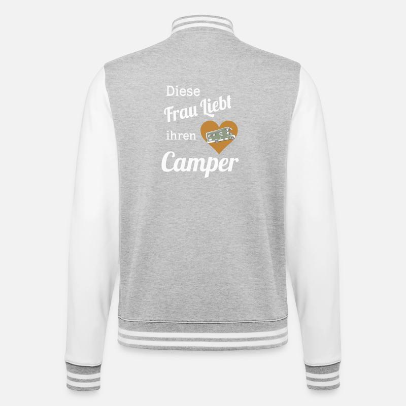 30 - College-Sweatjacke - Grau meliert/Weiß