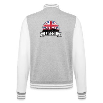 Horizon de l’Union Jack - Veste Teddy - gris chiné / blanc - Dos - Marisol (170cm)