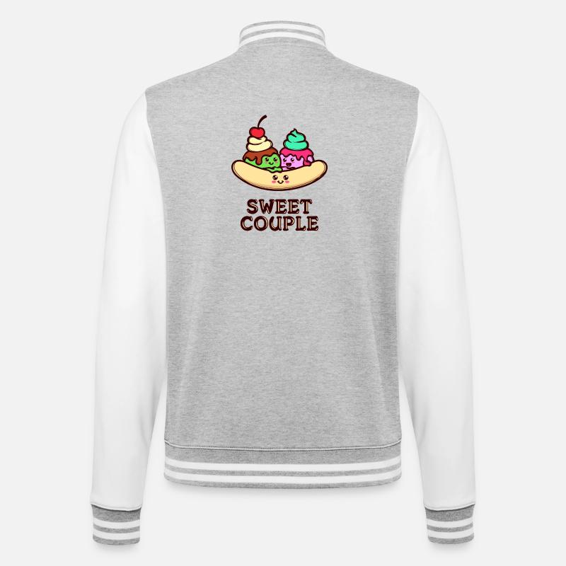 Süßigkeiten Statement Nachspeise Lecker Backen - College-Sweatjacke - Grau meliert/Weiß