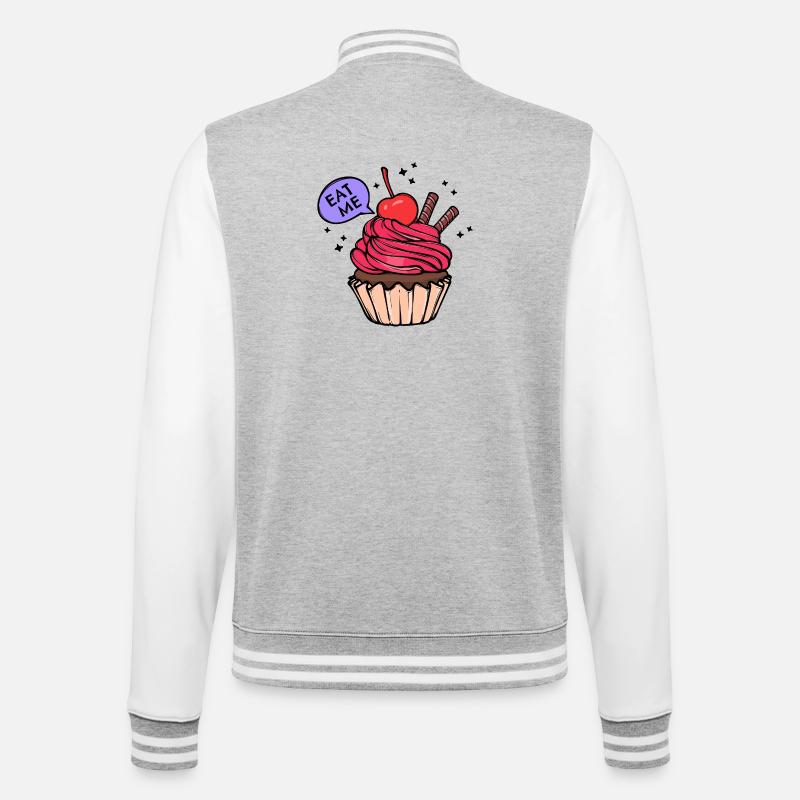Cupcake Statement Dessert Baking Sweets - College Sweat Jacket - heather grey/white