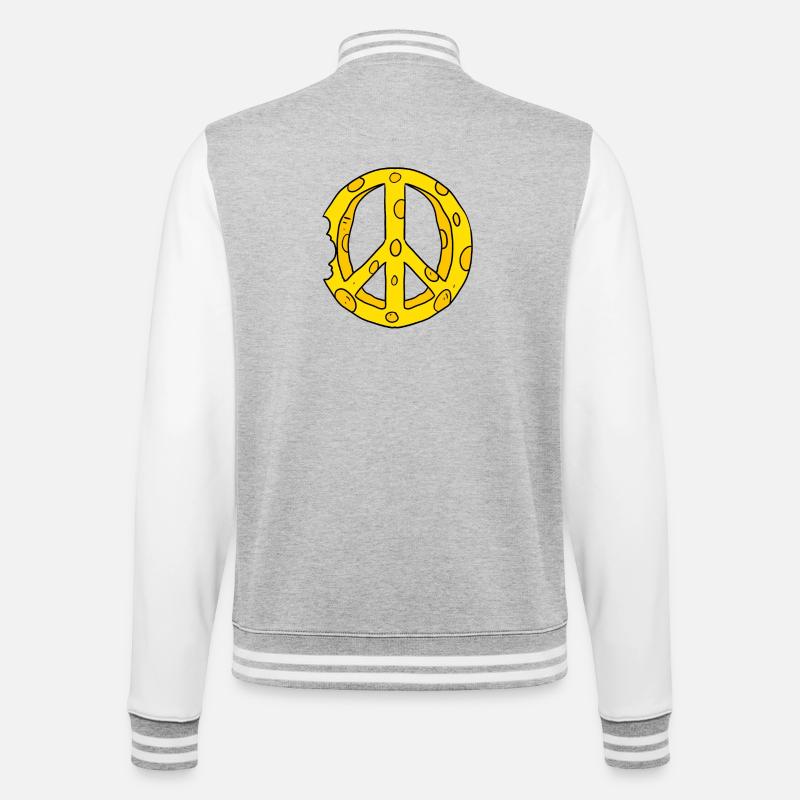 Käse Peace Frieden - College-Sweatjacke - Grau meliert/Weiß