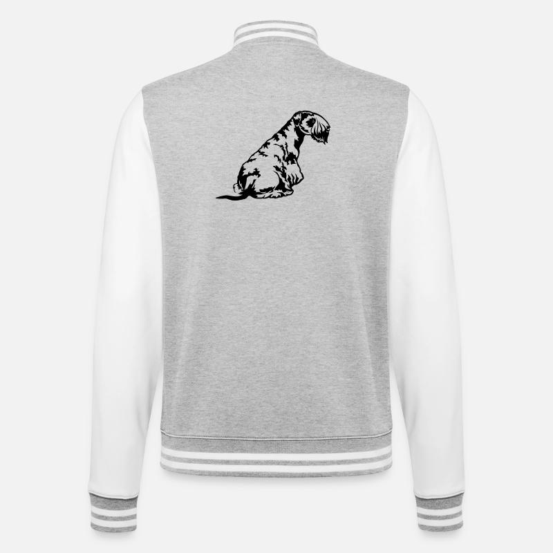 Cesky Terrier - College Sweat Jacket - heather grey/white