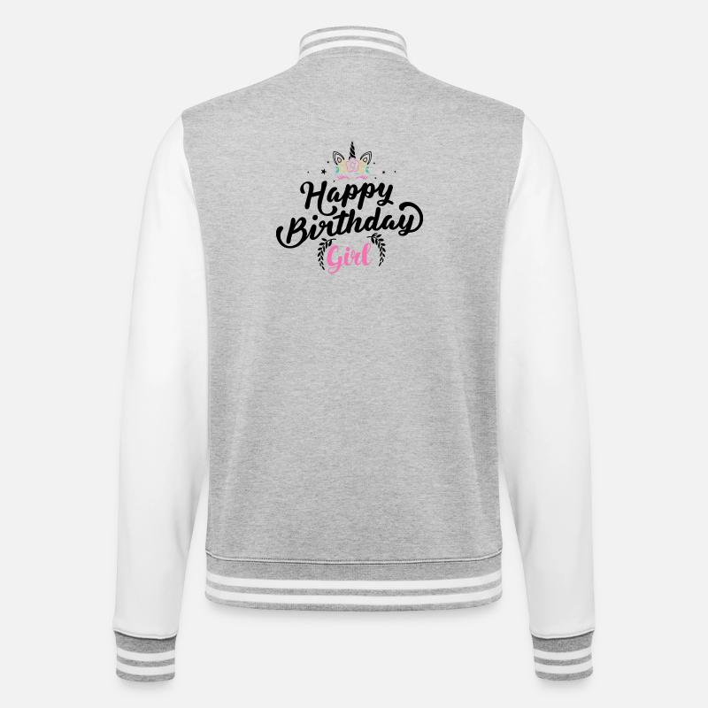 Blumenkrone Mädchen Typografie - College-Sweatjacke - Grau meliert/Weiß