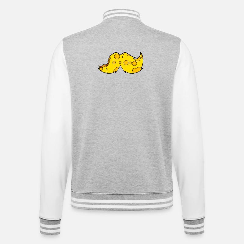 Cheese Mustache Beard - College Sweat Jacket - heather grey/white