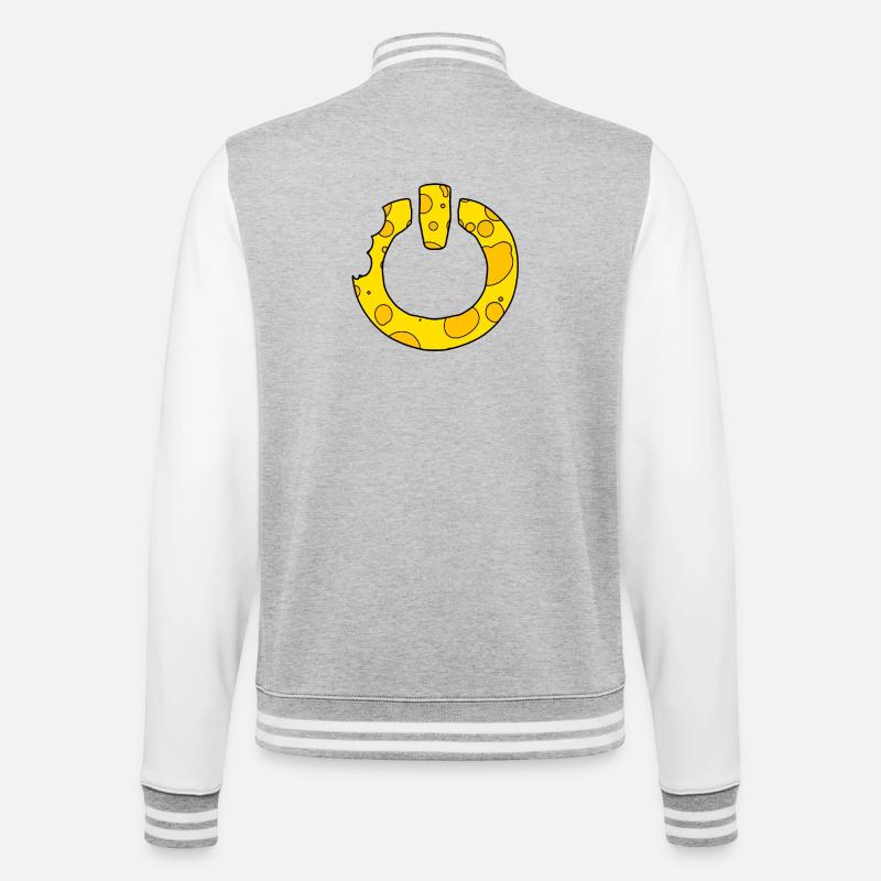 Cheese Power on Switch - College Sweat Jacket - heather grey/white