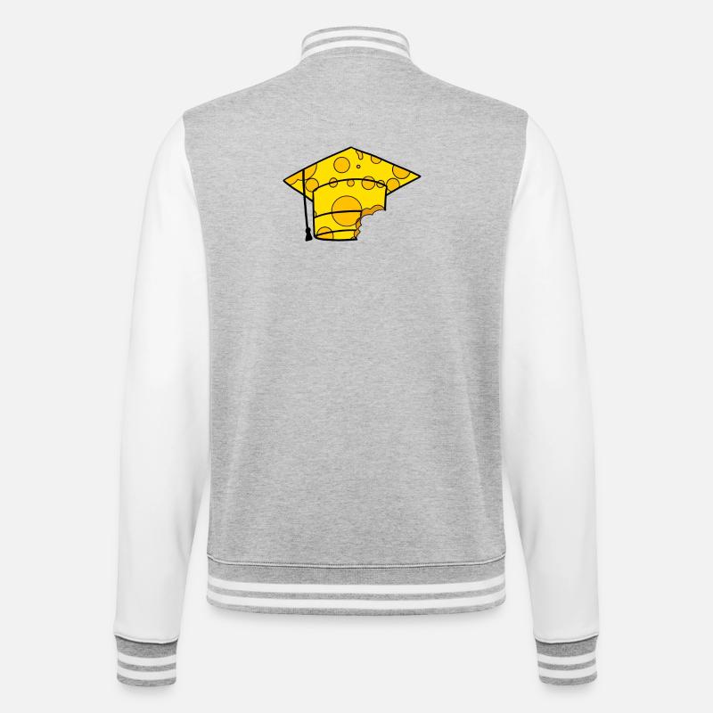 Graduation Graduate Cap - College Sweat Jacket - heather grey/white