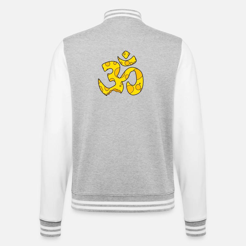 Signe OM fromage - Veste Teddy - gris chiné / blanc