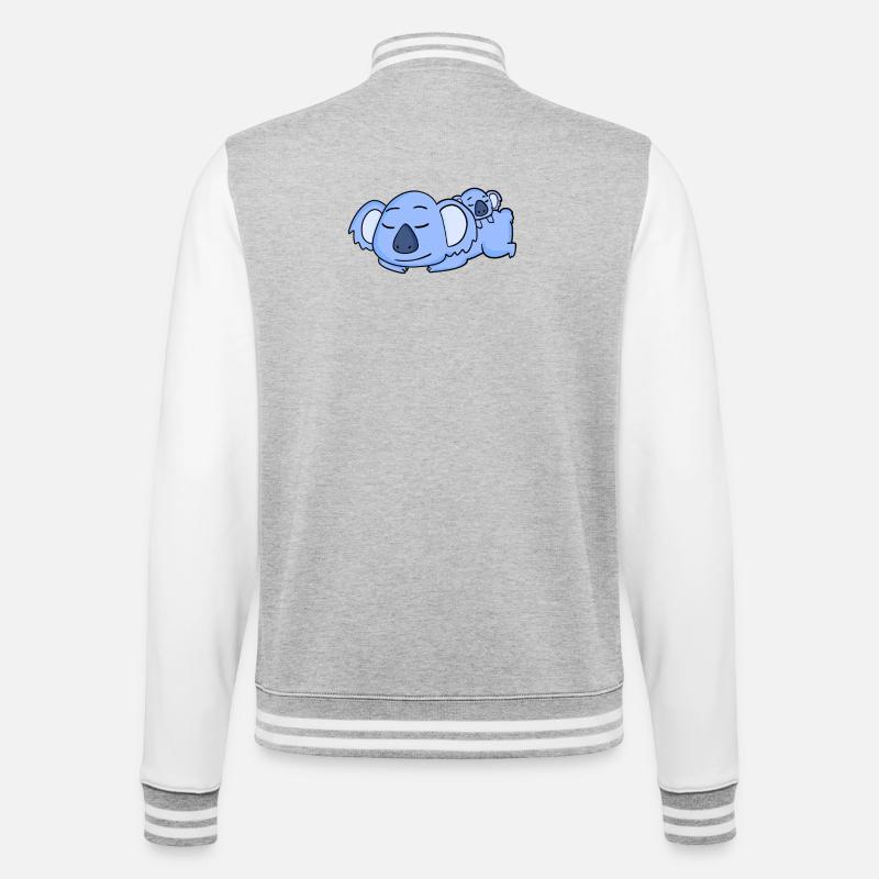 Papa Koala avec Bébé Koala - Veste Teddy - gris chiné / blanc