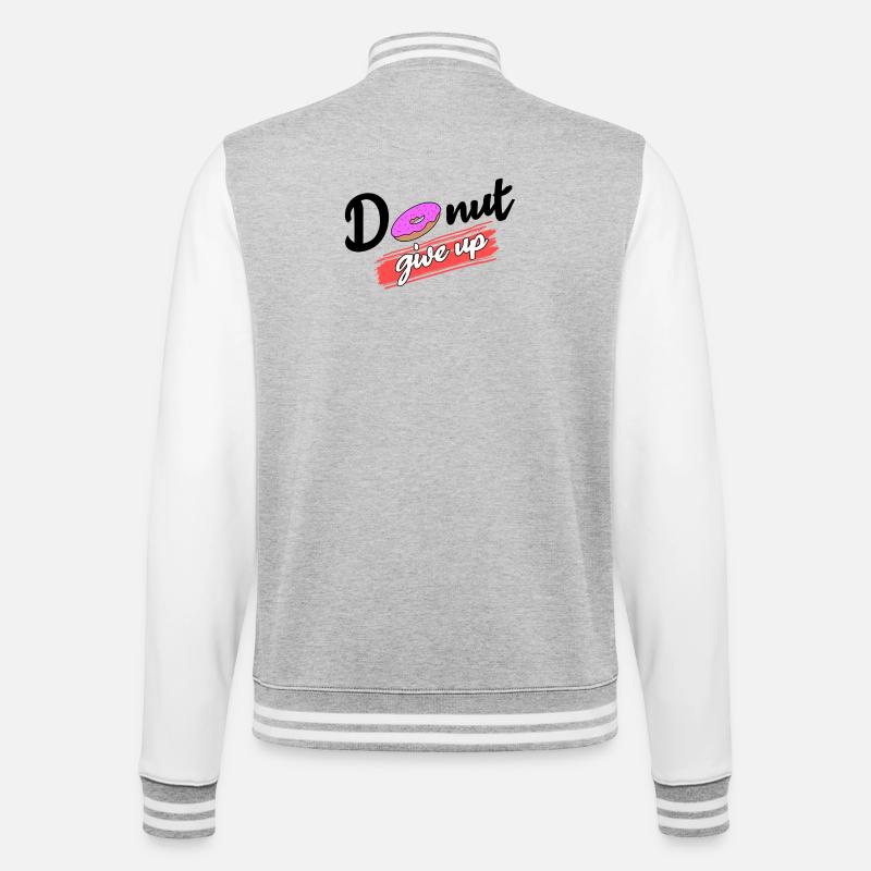 Cool Süßigkeiten Statement Donut Nachspeise - College-Sweatjacke - Grau meliert/Weiß