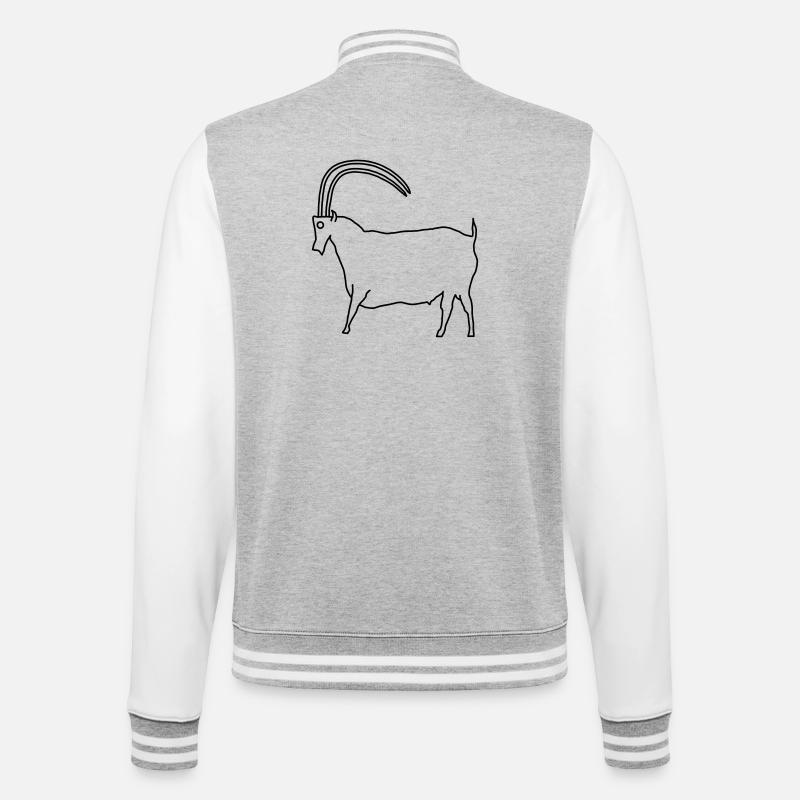 bock11082022 - College-Sweatjacke - Grau meliert/Weiß